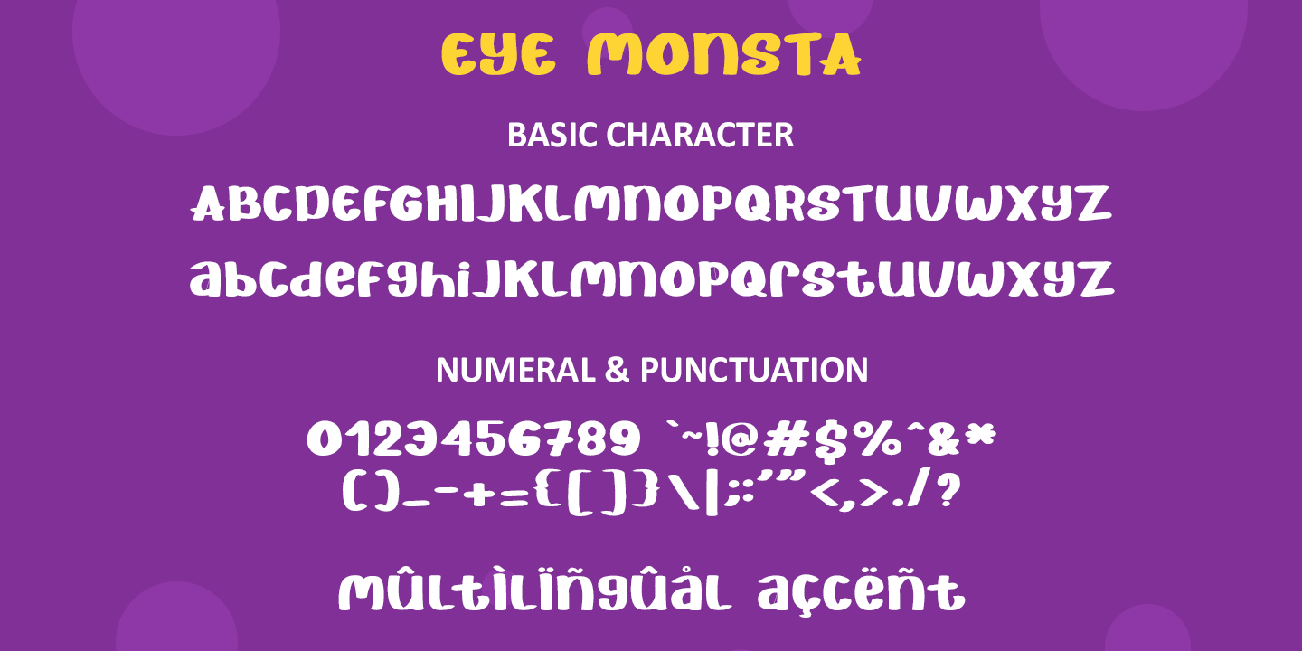 Beispiel einer Eye Monsta Regular-Schriftart